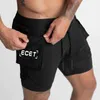 Men's Shorts Men New Style Running Casual Double-Deck Sport Shorts Fitness Room Fitness Train Quick-Drying Male Zippered Pocket Pants W0327