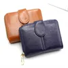 Carteras Cartera para mujer Nueva cera Aceite PU Cuero Ldies Monederos pequeños Monedero corto Titular de la tarjeta Cerrojo Cremallera Carteras Clip de dinero Monedero G230327