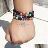 Perlen 108 Mala Chakra Armband oder Halskette 7 Yoga Meditation für Frauen reiner Naturstein Drop Lieferung 202 Dhrzh