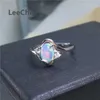 Bagues LeeChee 100 bague opale naturelle pour femmes cadeau de fiançailles de mariage 57mm pierres précieuses colorées bijoux fins réel 925 argent Sterling Z0327