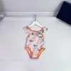 23ss kinderen meisjes badmode eendelig badpak ontwerper zomer logo print puur katoen meisjes zwemkleding strand bikini's kinderen zwemkleding babykleding a1