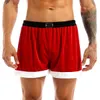 Pantalones cortos para hombre Pantalones cortos de fiesta de club nocturno de Navidad para hombre Pantalones cortos de bóxer con cintura elástica Espectáculo de rendimiento Año nuevo Clubwear Comes Trunks W0327