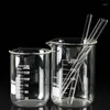 High Temperature Resistance Lab Borosilicate Glass Stirring Rod Beaker Dispensing Bar Diameter 4-10mm Length 150/200/250/300mm