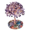 Andere woninginrichting Super mini Crystal Money Tree Coperdraad Wrapped W Agate Slice Base Gemstone Reiki Chakra Feng Shui Trees 230327