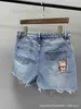 Kvinnors jeans designer vår sommarklänningar ny ljus färg jingle cow blue denim shorts doraemon serie kvinnliga jeans kläder för kvinnor 8di7