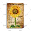 Retro Flower Art Painting Metal Sign Poster Vintage Metal Plaque Sunflower Poster Plates For Garden Bar Living Room Wall Decor Plate 30X20cm W03