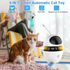 Móveis de gato Scratchers 4in1 Toys Interação interativa interativa com bola e penas perseguição automática Exercício Toy a laser USB Recarregável 230327