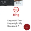 A111 S925 Sterling Silver Ring Gepersonaliseerde Punk Hip Hop Dance Style Cross Flower Set Diamond Letter -Vormige sieraden Gift voor Lover