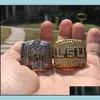 Cluster Rings 2pcs 2003 2007 Lsu Tigers National Championship Ring Set Souvenir Fan Men Gift Wholesale Drop Delivery Jewelry Dh0hs 0SKE