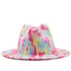 Chapéus de aba de arbustos clássicos lã sentiu ampla mulher outono inverno fedora esboço de rua esdoa de moda fashion casual colorido tampas coloridas