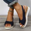 Sandals 2022 New Sandals Large 3542 Sandals Hemp Rope Bow Wedge Heel Casual Sandals Women's Sandals Roman Style Women's Sandals Z0325