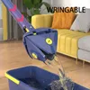 Mops Upgrade Extendable Triangle Mop With Scraping Strip 360° Rotatable Squeeze Mop 1.3m Floor Ceiling Windows Cleaning Mop Tools 230327