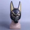 Maschere per feste Anubi egiziano Cosplay Maschera per il viso Testa di lupo Sciacallo Puntelli per travestimenti per animali Festa in maschera per Halloween 230327