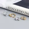 Kolczyki stadnonowe proste koło w stylu kojarzy hoop Sterling 925 dla kobiet złoto kolor dziewczyny biżuteria brincos
