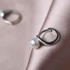 Hoopörhängen FNJ Natural Freshwater Pearl 925 Silver Original Pure S925 Sterling Earring for Women Jewely Lycka till