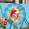 Sublimation Blanks Blank Wind Spinner 10 Inch Aluminum Spinners Outdoor Hanging Garden Decoration Metal For Diy Bo Dh7Zq