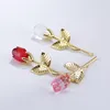 50pcs Valentines Day Gift Crystal Glass Rose Artificial Flower Silver Gold Rod Rose Flower for Girlfriend Wedding Gifts for Guest