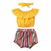 Roupas Conjuntos de roupas Baby Summer 1-6t 3pcs Toddler Kid Girl Rous