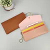 Wallets New Ladies' Long Purse Women's Hand Purse Multi-card Button Fashion Mobile Phone Case Solid Color All-match Fashion Ring Chain G230327