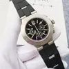 Mode heren luxe designer rond horloge 44 mm keramische stalen ring rubberen band quartz saffierglas horloge