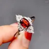 Anelli a cluster Kjjeaxcmy Fine Jewelry 925 Sterling Silver Intarson Natural Garnet Garned Girl's Support Test di Girl's Support