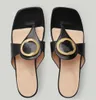23s Summer Streetwear Blondie Thong Sandals Shoes Women's Black White Nude Calfskin Flip Flops Slip On Lady Walking Shoe EU35-42 Box