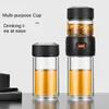 Wine Glasses Double Walled Tea Cup with Infuser Business Water Bottle Travel Drinking for Man gift 230327