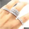 Jewelry Choucong Vintage Fashion Real 925 Sterling Sier Princess White Topaz Cz Diamond Eternity Women Engagement Band Ring Dhler