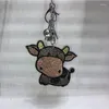 Keychains Cute Big Brand Dairy Cow Tassels Horse Hair Bag Bugs Car Ornaments Leather Charm Key Chain