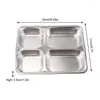 Miski stalowe płyty podzielone 4 przedział stali nierdzewnej 3 sekcje tacki diety Kontrola kompaktowa jako porcja