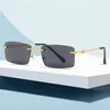 Designer Men's and Women's Beach Couple zonnebril 20% korting op Twist Leg Frameless vierkante mode Gepersonaliseerde optische glazen