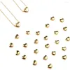 Łańcuchy chanfar złoty kolor kolor stereo serce biżuteria biżuteria ze stali nierdzewnej mini naszyjnik dla kobiet prezent