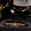 Strand Simple Palm Lava Stone Beads Armband Healing Balance Prayer Natural Yoga For Men Women