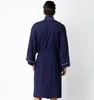 Vêtements de nuit pour hommes été gaufre peignoir doux coton mince El SPA Robe serviette amoureux à manches longues salon Robe de chambre