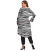 Dames plus size t -shirt plus maat lange mouw casual zebra print blouse lange losse lente herfst tunic top groot formaat kleding t shirt 4xl 5xl 230325