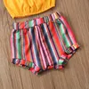 Roupas Conjuntos de roupas Baby Summer 1-6t 3pcs Toddler Kid Girl Rous