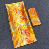 Popurlar متعدد الألوان كوريا القماش شيفون حرير المواد المطبوعة زهرة إفريقية الساتان الناعمة لايس لارتداء LS41،4yards و 2 - 2.