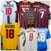 Retro klassiska Milano fotbollströjor 1995 96 97 98 99 2000 01 02 03 04 05 06 07 08 09 2010 PIRLO MALDINI KAKA Shevchenko WEAH BIERHOFF AC RONALDINHO BAGGIO fotbollströja