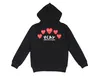 Hoodies masculinos de designer com des Garcons tocam moletom preto CDG Red Heart Hoodie Tamanho X322 245