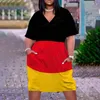 Vestidos casuais vestido de bandeira alemã Mulheres moda de manga curta Parti