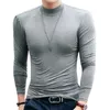 Мужские футболки Arcsinx с длинным рукавом футболка для мужчин Plus Plus 4xl Fitness Frush Turtleneck Man Slim Fit Men's Fit Fit Man с длинным рукавом Modal 230327