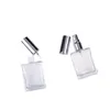 Emballage Verre Carré Bouteille Transparente 15 ML Or Argent Noir Spary Presse Pompe Flacons De Parfum Rechargeable Cosmétique Conteneur D'emballage Portable