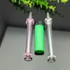 Pipes pour fumer Nouvelle couleur Buse d'aspiration en verre à 2 roues Bongs en verre Brûleur à mazout Conduites d'eau en verre Huile e