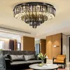 Ceiling Lights Smoky Gray Crystal Chandelier Modern Exalted Luxury Lighting Round Hanging Lamp For Living Room Bedroom Home