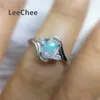 Bagues LeeChee 100 bague opale naturelle pour femmes cadeau de fiançailles de mariage 57mm pierres précieuses colorées bijoux fins réel 925 argent Sterling Z0327