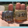 Cluster Rings 2PCS 2003 2007 LSU Tigers National Championship Ring مجموعة من المعجبين بالهدايا الهدايا الهدية بالجملة المجوهرات DH0HS