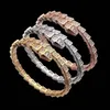 Urok Bracelets Snake Bone Kobiety otwarte regulowane dla stali nierdzewnej mężczyźni Micro Diamond Braceletscharm-01