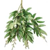 Fleurs décoratives une branche de feuille de saule artificielle tiges d'olivier plante de verdure pour la boutique de fête de mariage décoration murale verte