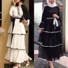 Etniska kläder md muslim islamiska kvinnor dubai abaya ruffles klänning mode damer maxi klänningar marockanska kaftan turkiska pakistan klänningar