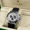 Com a caixa original da caixa de relógio automático masculino de 40 mm de borracha, capa de aço inoxidável três olhos Sapphire à prova d'água Luxusuhr Montre de Luxe 2023